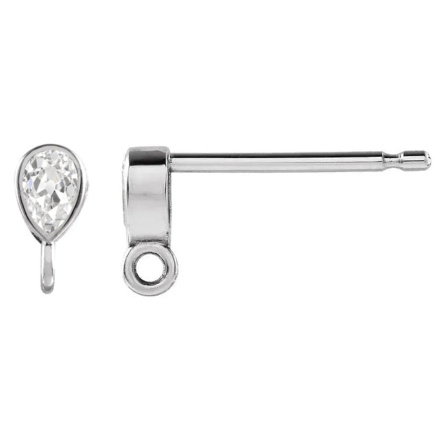 Brillant Pendants d'Oreilles 2-carats Or 14K Blanc – vue de face