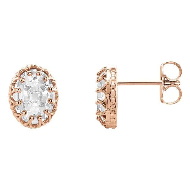Diamant Fin Boucles d'Oreilles 5,50-carats Or Rose 14 Carats – vue principale