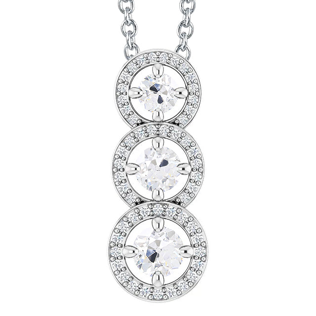 Diamant Fin Pendentif Goutte 1-carats Or Blanc 14 Carats – vue principale