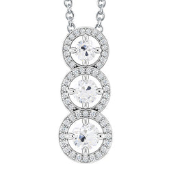 Or Blanc 14 Carats Diamant Fin Pendentif Goutte – 1-carats