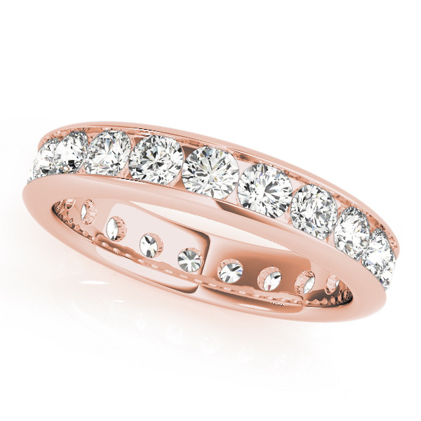Taille Brillant Diamant bague en Or 14K Rose – vue principale