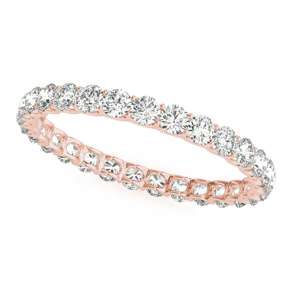 Taille Brillant Brillant bague en Or 14K Rose – vue principale