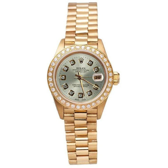 Dj argent diamant cadran lunette Rolex 