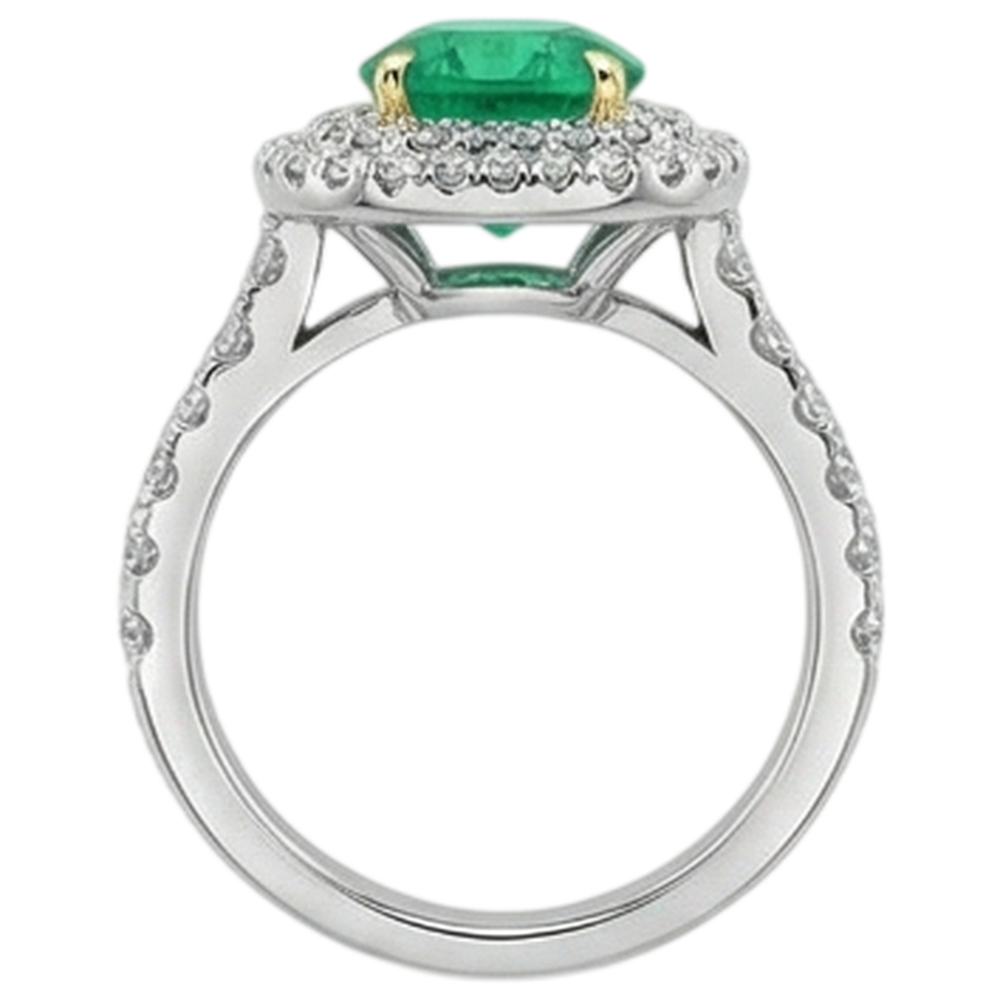 Rayonnant Bague avec Gemme 2,50 carats – vue arrière