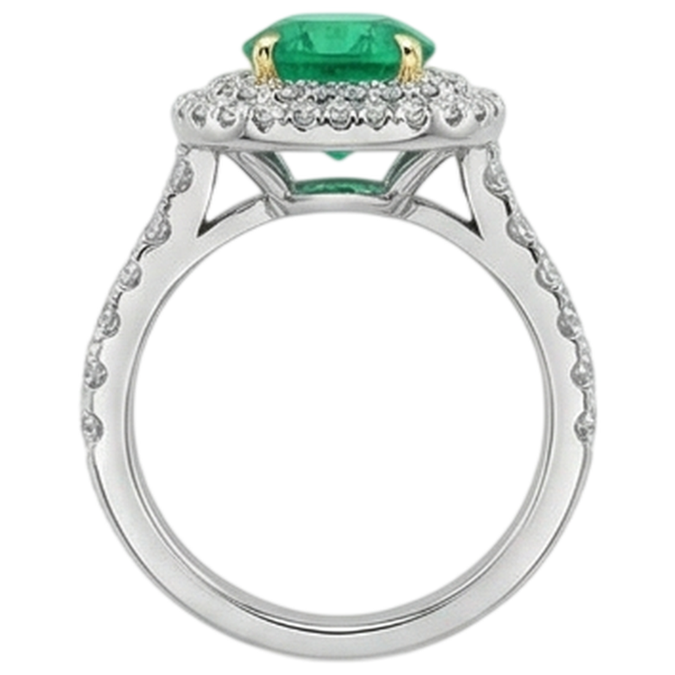 Rayonnant Bague avec Gemme 2,50 carats – vue arrière