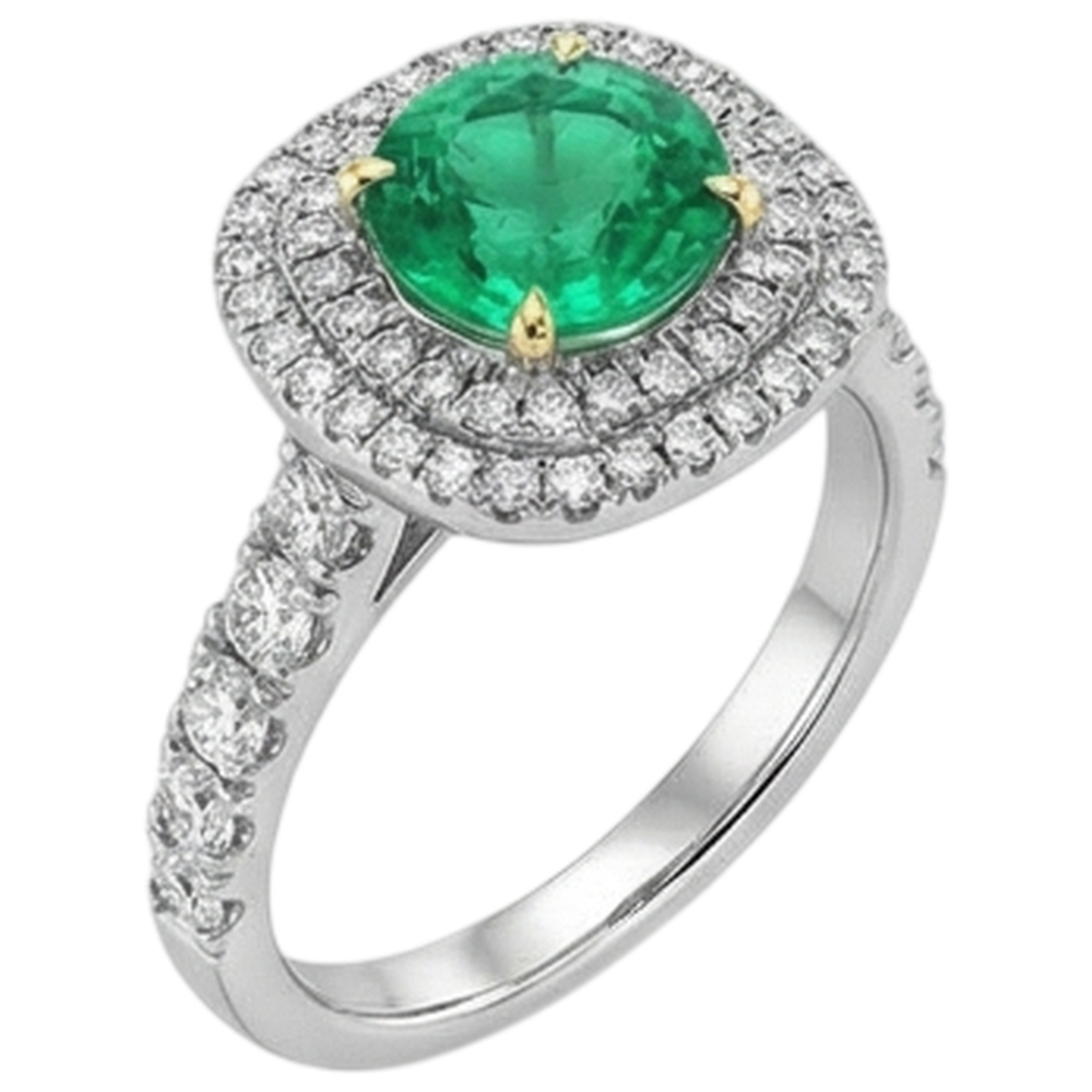 Rayonnant Bague avec Gemme 2,50 carats – vue de face