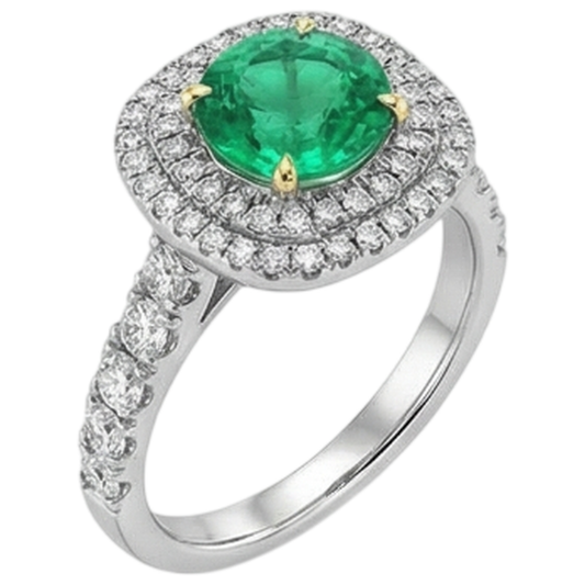Rayonnant Bague avec Gemme 2,50 carats – vue de face