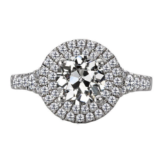 Brillant Bague de Fiançailles Halo 3,50-carats Or Blanc 14 Carats – vue principale