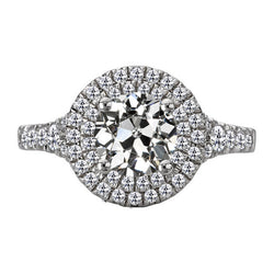 Brillant Bague de Fiançailles Halo 3,50 carats – Or Blanc 14