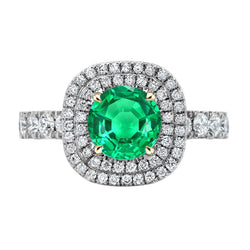 Rayonnant GIA Certifié Émeraude Bague avec Gemme – 2,50 carats
