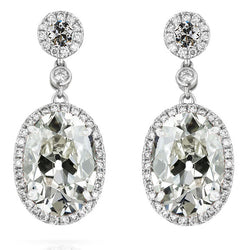 Raffiné Diamant Puces d'Oreilles 14,50 carats – Or Blanc 14