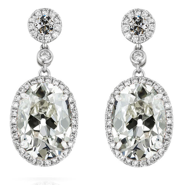 Puces d'Oreilles Or Blanc 14 Carats avec Diamant – vue principale