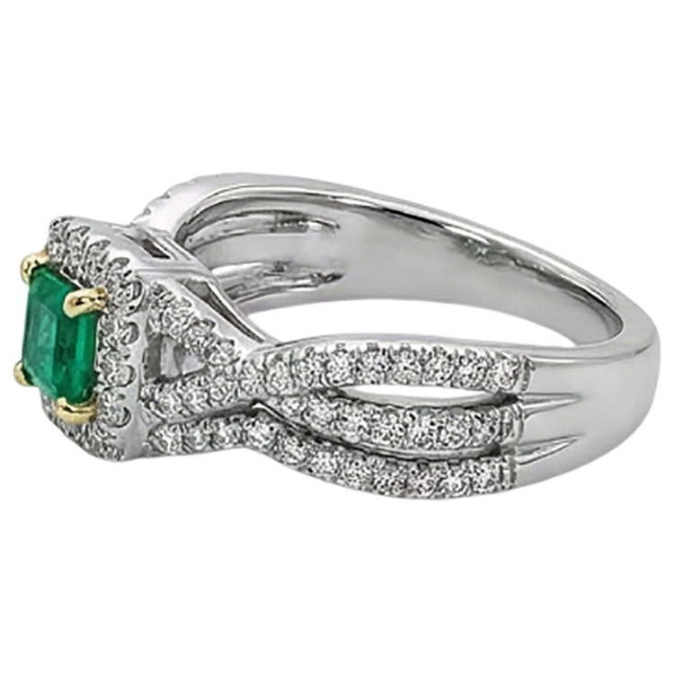 Sur mesure Émeraude Fine Bague Pierre Précieuse 2 carats – vue de dessus