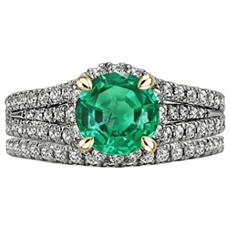 Brillant Bague avec Gemme 2,50 carats – vue de dessus