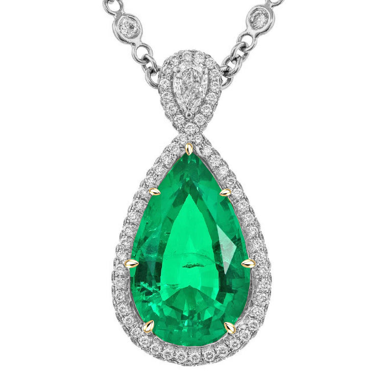 Haut de gamme Émeraude Colombienne Pendentif Pierre Précieuse 6 carats – vue principale