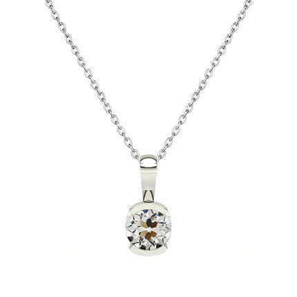 Taille Old Mine Diamant bague en Or Blanc 14 Carats – vue principale