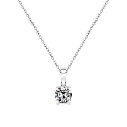 Diamant Fin Collier Pendentif – Or Blanc 14 Carats 1 carats
