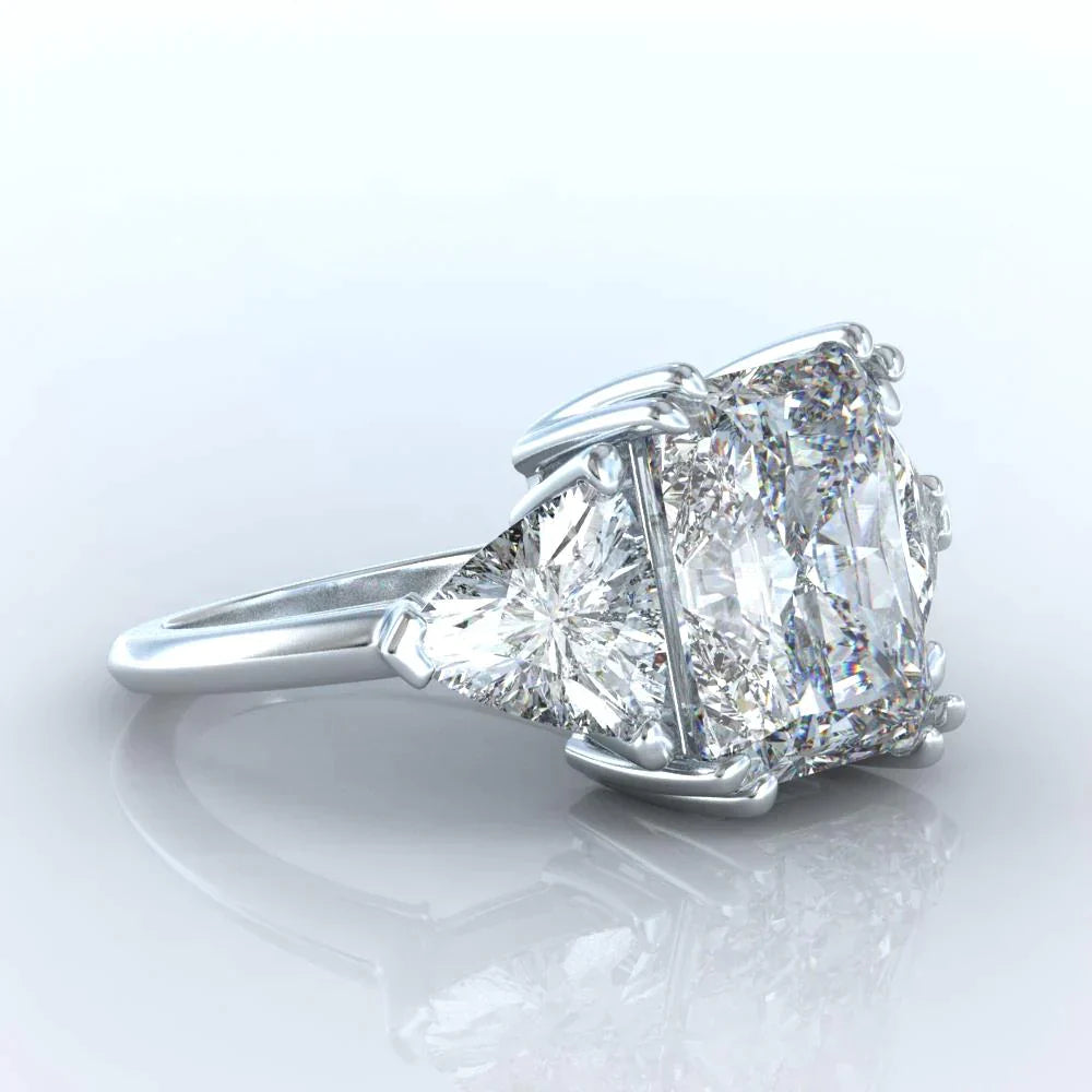 Diamant Fin Trilogie 9 carats Or 14K Blanc – vue de face