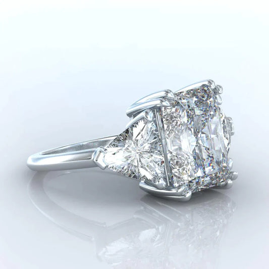Diamant Fin Trilogie 9 carats Or 14K Blanc – vue de face