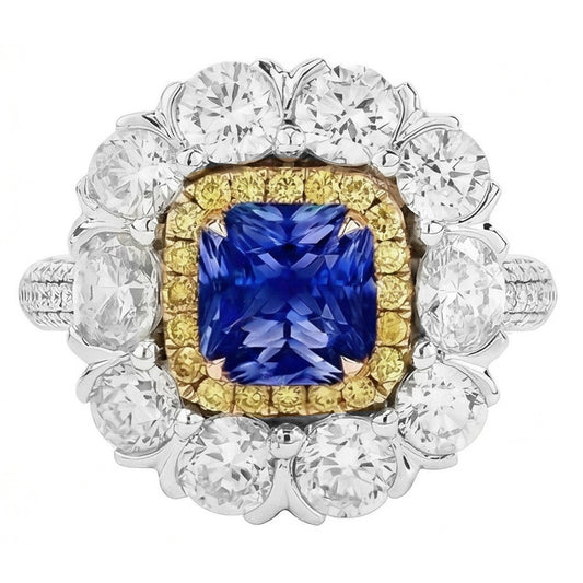 Élégante Bague Saphir Cocktail Diamant