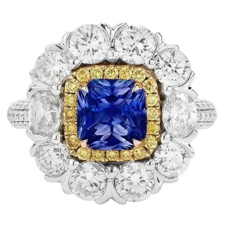 Élégante Bague Saphir Cocktail Diamant