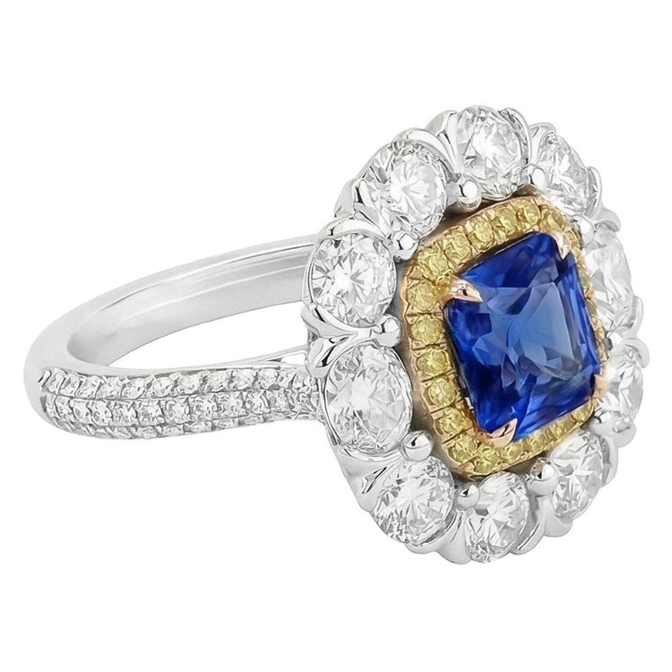 Élégante Bague Saphir Cocktail Diamant