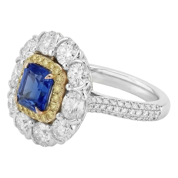 Élégante Bague Saphir Cocktail Diamant