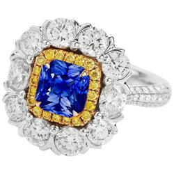 Élégante Bague Saphir Cocktail Diamant