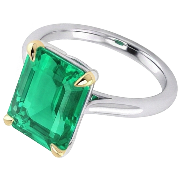Émeraude Bague Pierre Précieuse – vue d'angle
