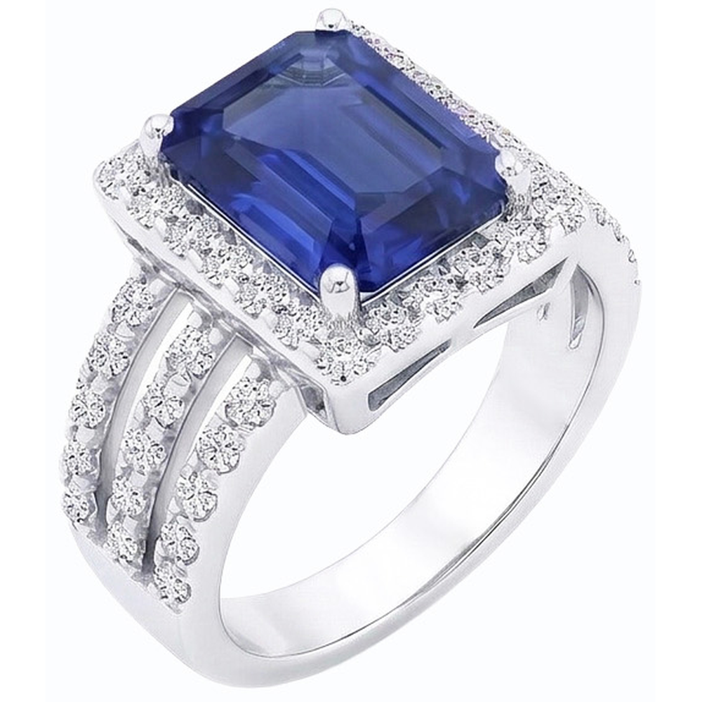 naturel saphir 5.50carats bague détail rapproché