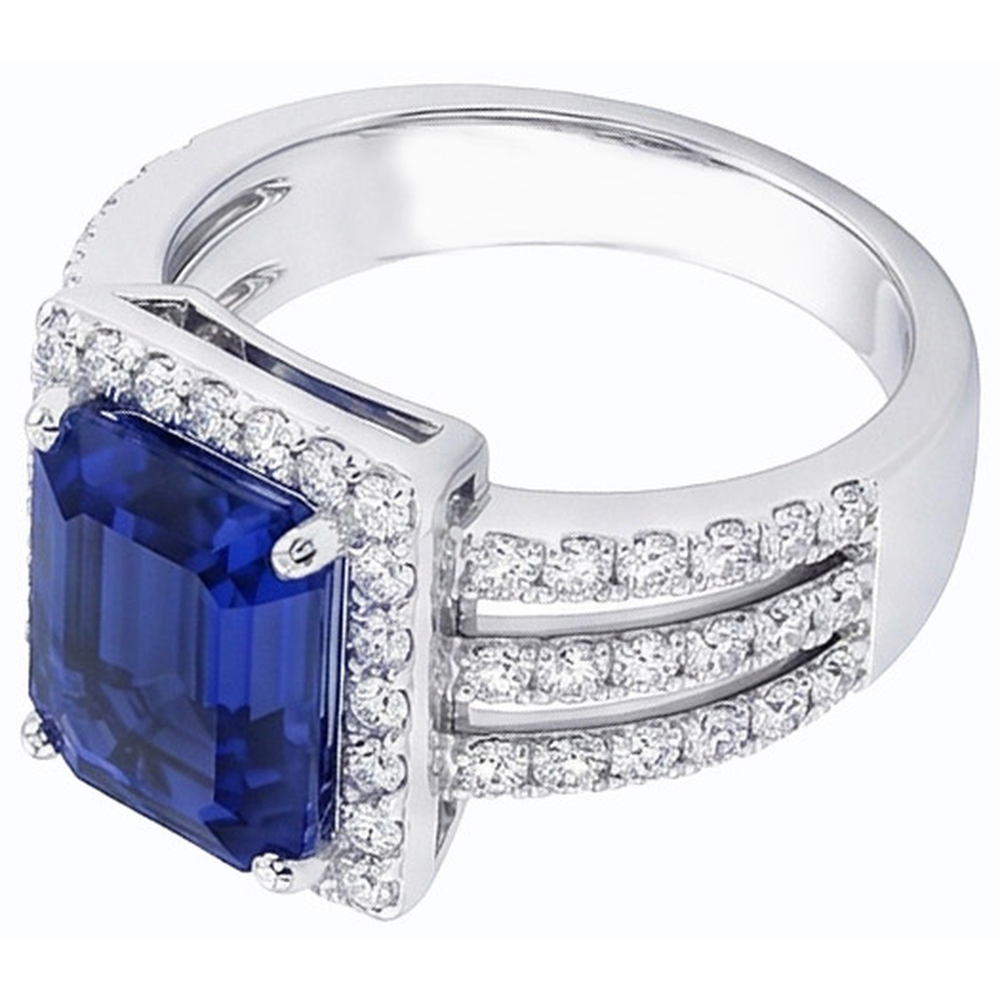 naturel saphir 5.50carats bague vue de dessus
