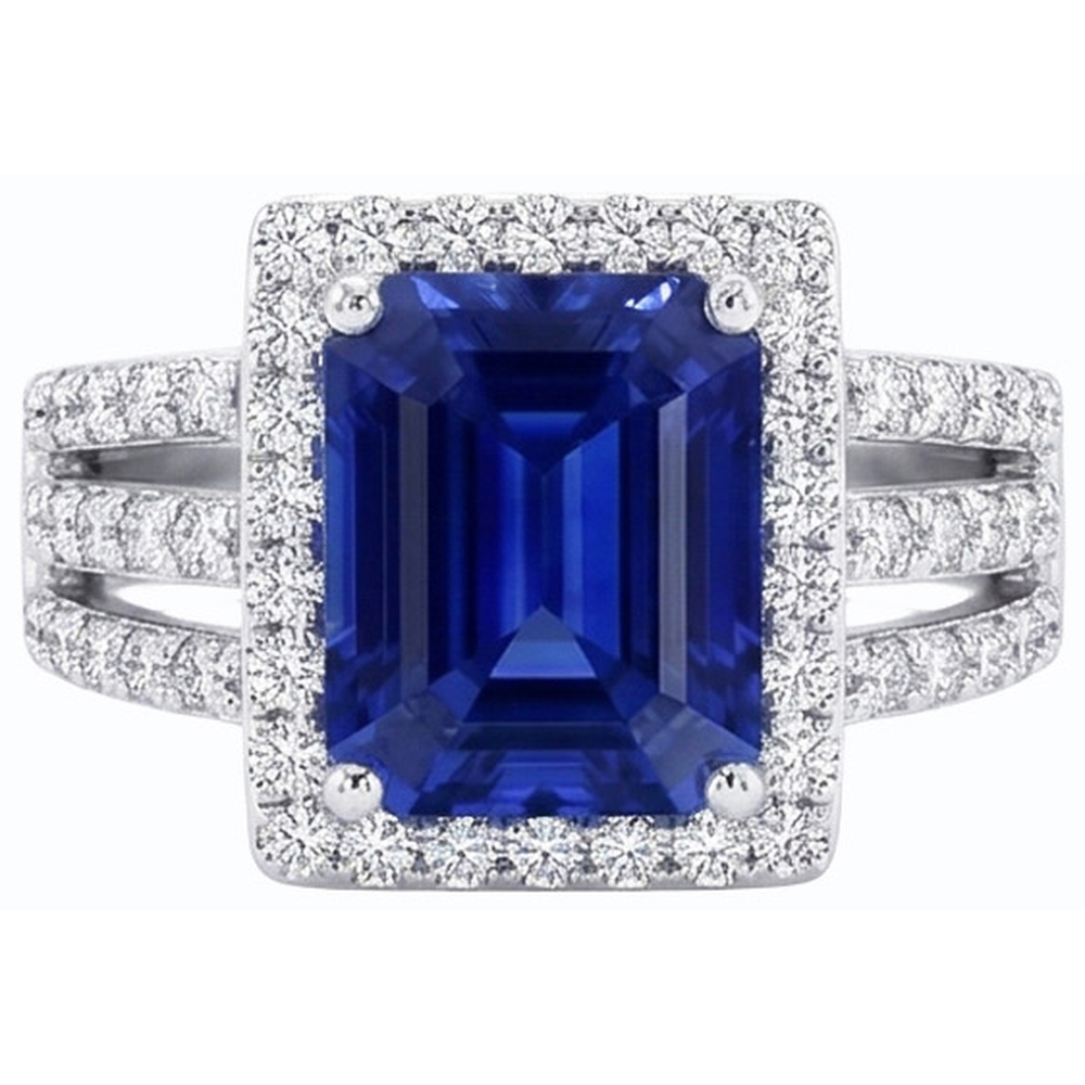 naturel saphir 5.50carats bague angle de côté