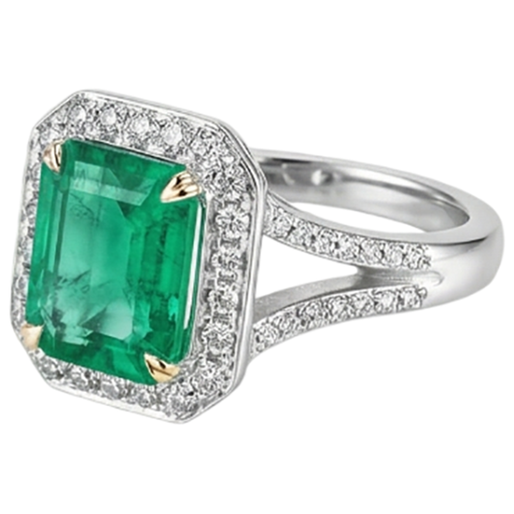 Étincelant Bague Pierre Précieuse 2 carats – vue de dessus