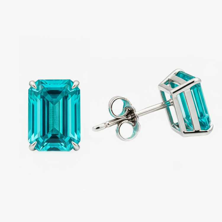 Bague Pierre Précieuse Or 14K Blanc avec Paraiba Néon – vue de face