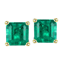 Émeraude Colombienne Gemstone Earring – Certifié GIA 4 carats Or