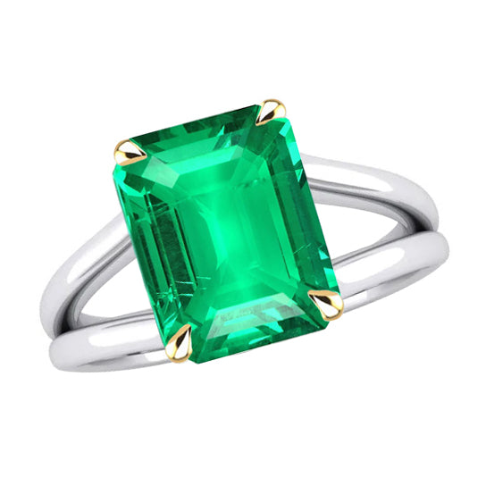 Émeraude Bague avec Gemme – vue principale