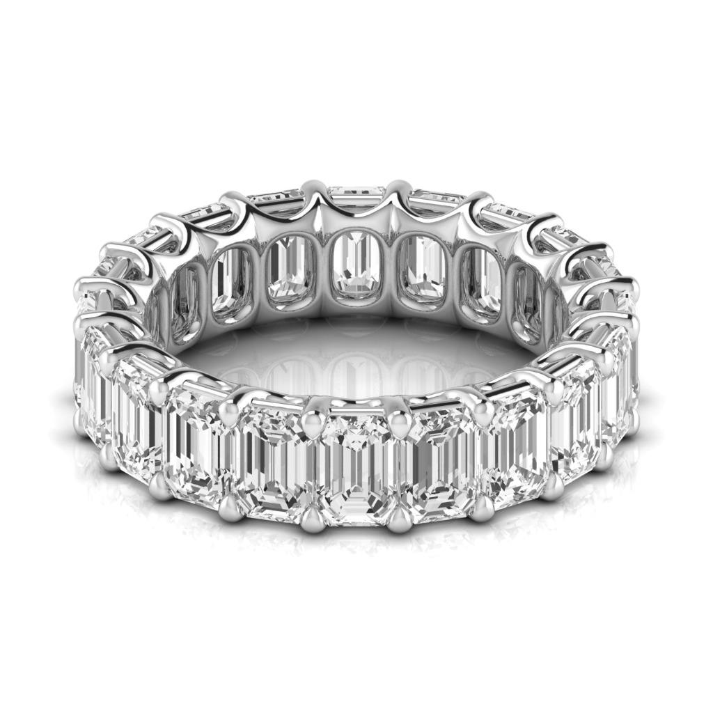 Taille à Degrés Diamant bague en Or Blanc 14 Carats – vue de face