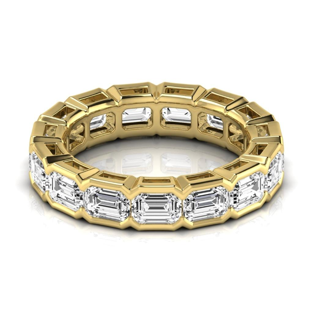 Diamant Taille à Degrés Eternity Band en Or 14K Jaune – vue de face