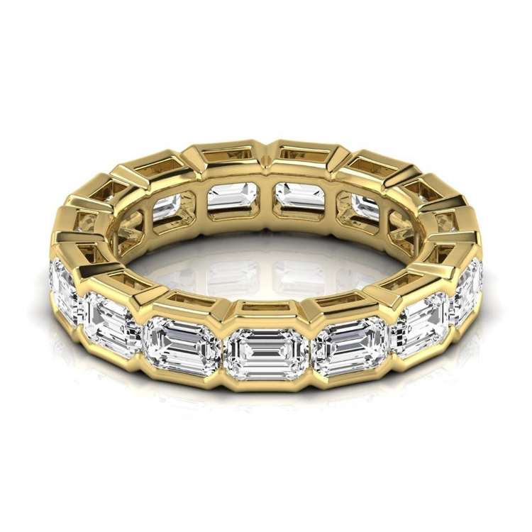 Diamant Taille à Degrés Eternity Band en Or 14K Jaune – vue de face
