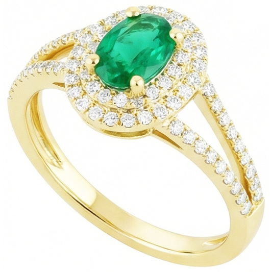naturel oval émeraude 4.5carats bague angle de côté