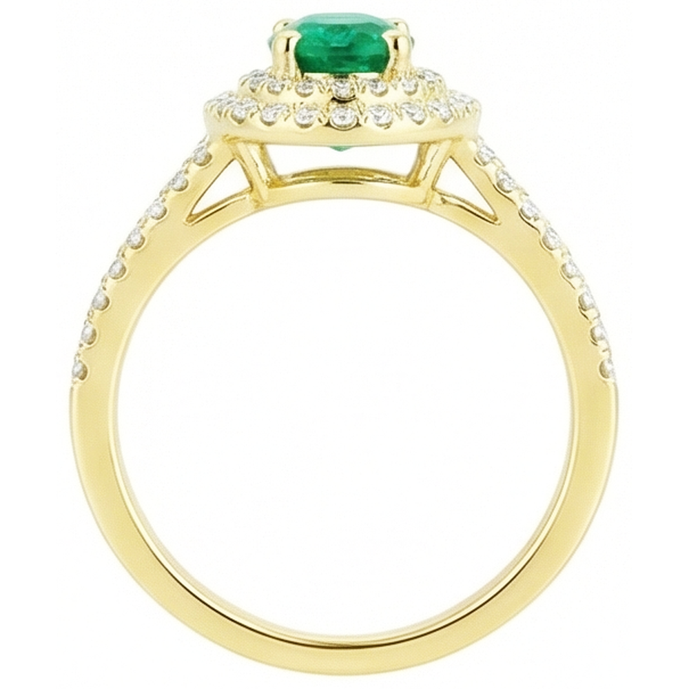 naturel oval émeraude 4.5carats bague avec accents diamants