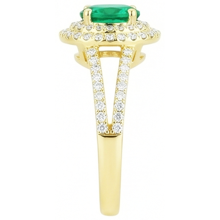 naturel oval émeraude 4.5carats bague sur blanc