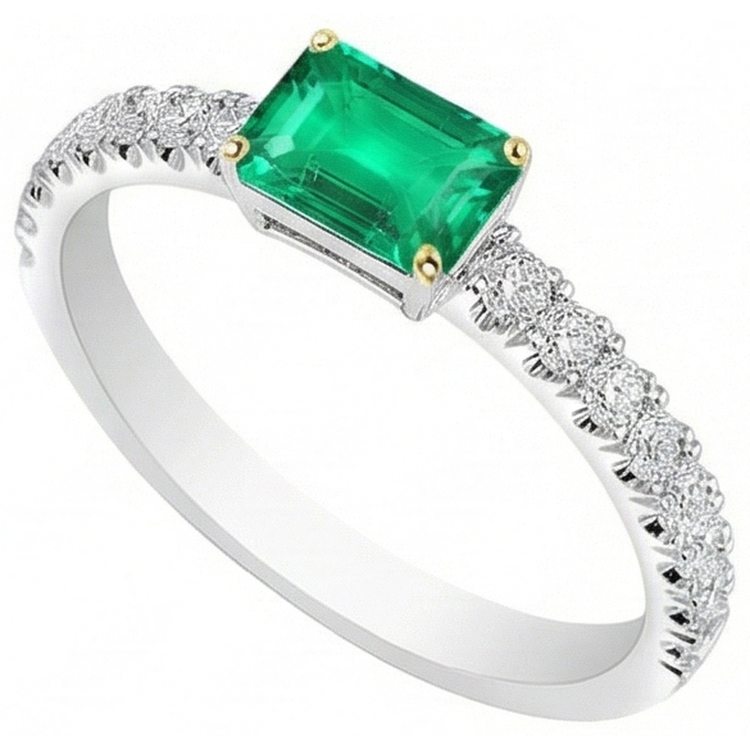 Raffiné Bague Pierre de Couleur 1 carats – vue de face