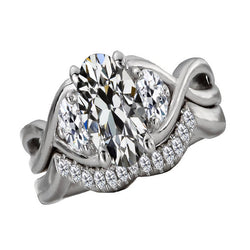 Diamant Fin Bague de Demande – Or Blanc 14 Carats 8,50 carats