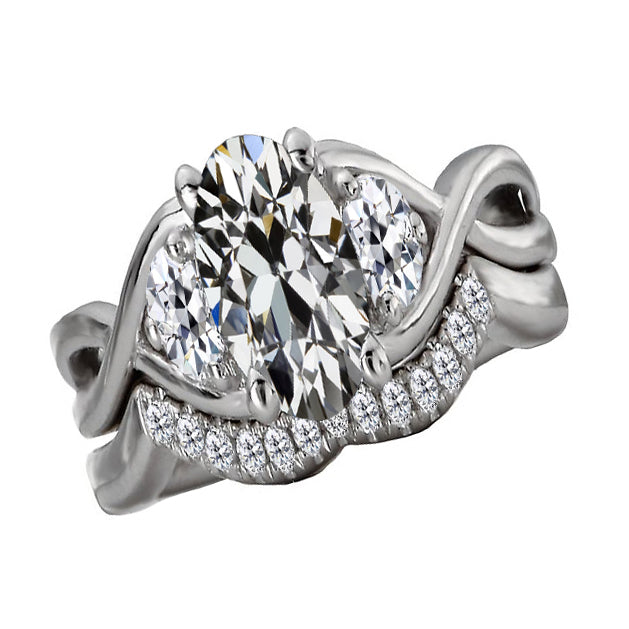 Bague de Demande Or Blanc 14 Carats avec Diamant Fin – vue principale