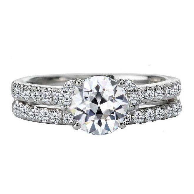 Coussin Antique Brillant bague en Or Blanc 14 Carats – vue principale