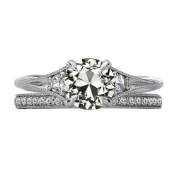 Coussin Antique Diamant Bague de Demande – 3,50 carats en Or