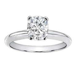 Énorme 3 Ct. Bague Solitaire Réel Diamant Coussin Or Blanc