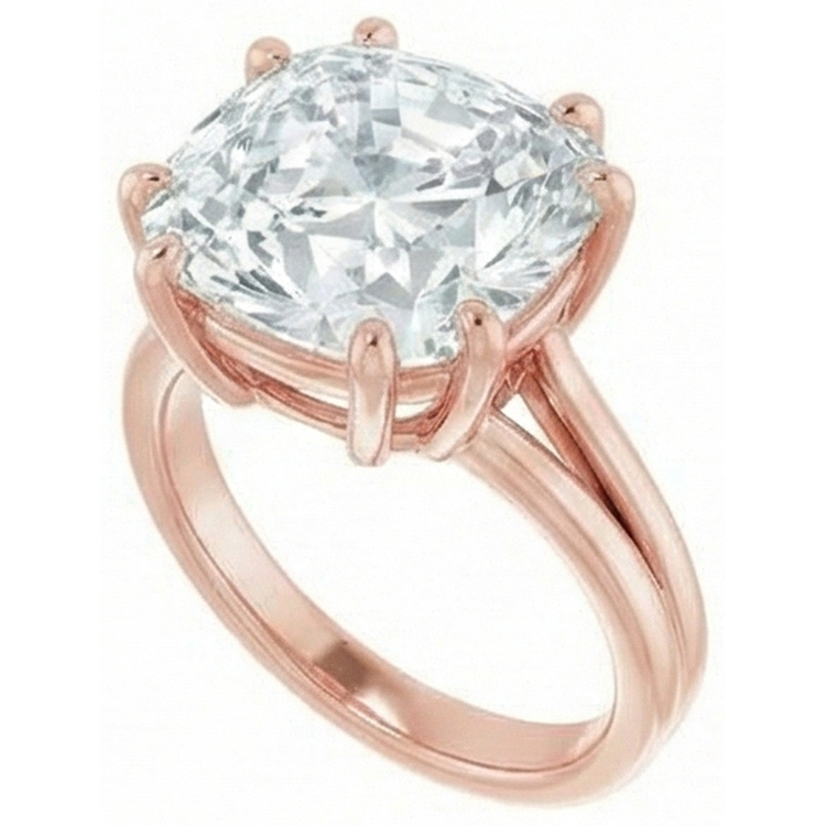 Énorme Bague En Véritable Diamant Coussin De 8 Carats