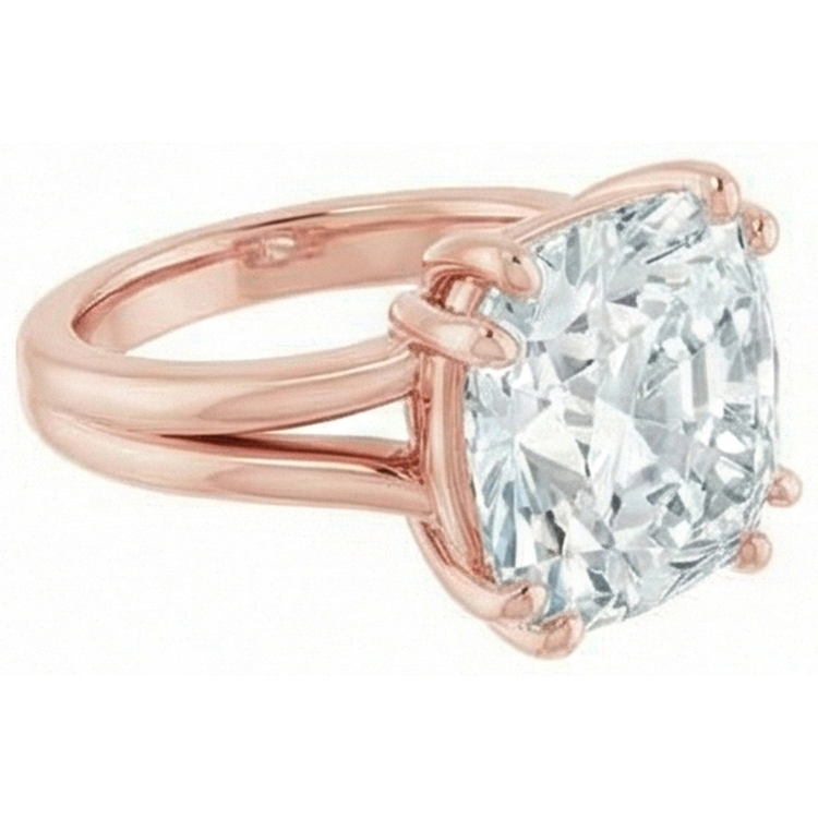 Énorme Bague En Véritable Diamant Coussin De 8 Carats